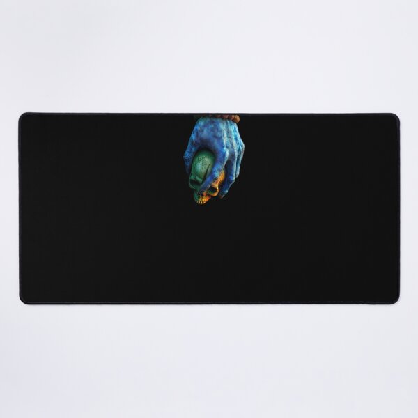 Item preview, Lord Shiva Hand Holding Skull Art - Mahadev Rudraksha Blue Hand Cyberpunk 3D Graphic designed and sold by GrimNest.