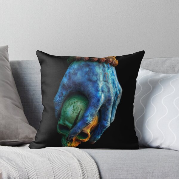 Item preview, Lord Shiva Hand Holding Skull Art - Mahadev Rudraksha Blue Hand Cyberpunk 3D Graphic designed and sold by GrimNest.