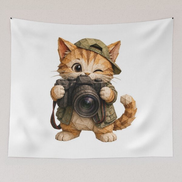 Item preview, Origami Photographer Cat with Camera designed and sold by Snurly.