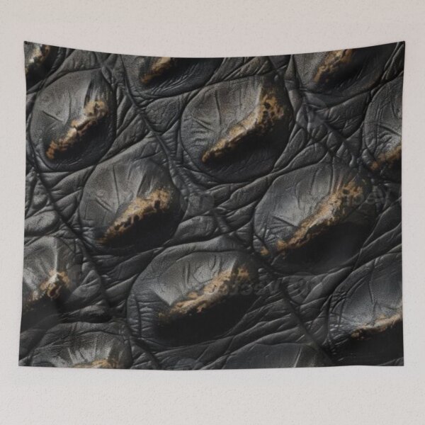 Item preview, Black Alligator Crocodile Skin Leather Scales Macro Texture designed and sold by LYAN-STORE.