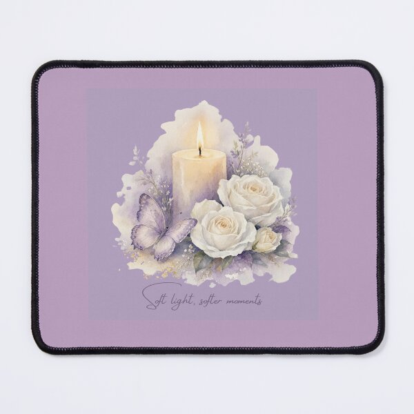 Item preview, Soft Light Softer Moments | Lavender Candle & White Rose Aesthetic | Cozy Floral Art designed and sold by BLOOMVELLE.