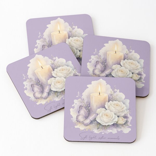 Item preview, Soft Light Softer Moments | Lavender Candle & White Rose Aesthetic | Cozy Floral Art designed and sold by BLOOMVELLE.