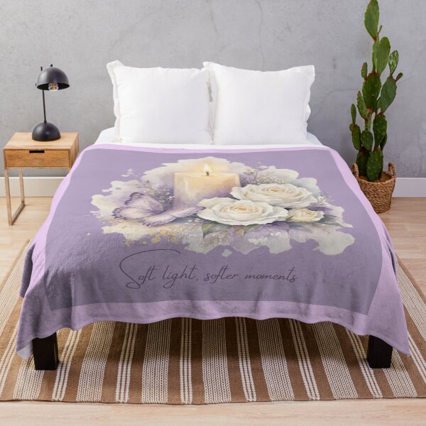 Item preview, Soft Light Softer Moments | Lavender Candle & White Rose Aesthetic | Cozy Floral Art designed and sold by BLOOMVELLE.