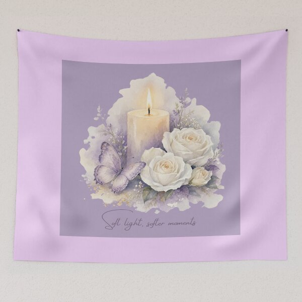 Item preview, Soft Light Softer Moments | Lavender Candle & White Rose Aesthetic | Cozy Floral Art designed and sold by BLOOMVELLE.