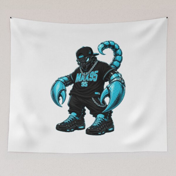 Item preview, Scorpion Sneaker Streetwear Mascot Black Blue Graphic T-Shirt designed and sold by TropikaArts.