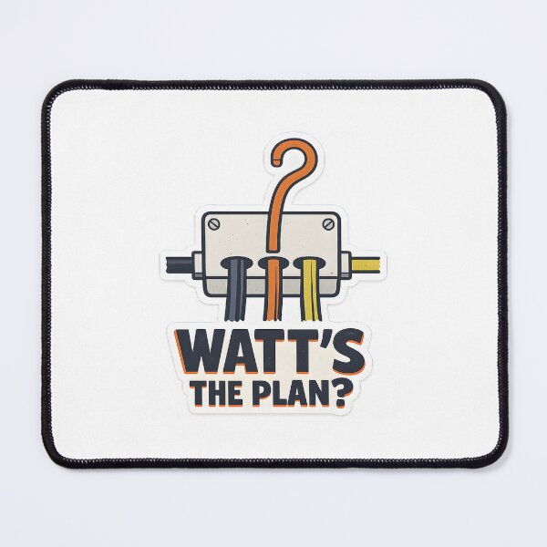 Item preview, Watt's The Plan Funny Electrician Minimal Design designed and sold by Naviora.
