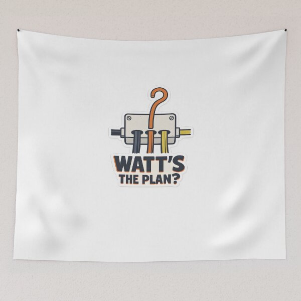 Item preview, Watt's The Plan Funny Electrician Minimal Design designed and sold by Naviora.
