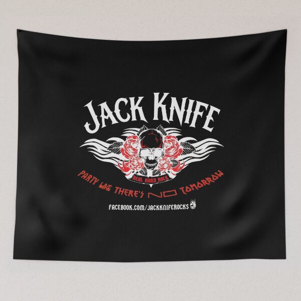 Item preview, Jack Knife Skull Roses Party No Tomorrow Rock Tee-12 designed and sold by NiamhSmithCute.