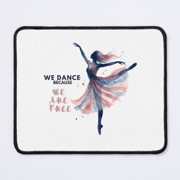 Item preview, We Dance Because We Are Free - Patriotic Ballerina Watercolor T-Shirt designed and sold by CutieGalore.