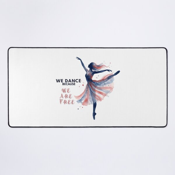 Item preview, We Dance Because We Are Free - Patriotic Ballerina Watercolor T-Shirt designed and sold by CutieGalore.