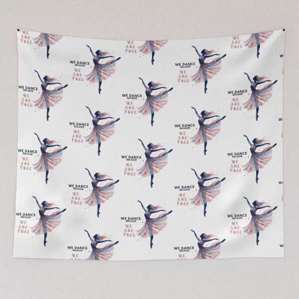 Item preview, We Dance Because We Are Free - Patriotic Ballerina Watercolor T-Shirt designed and sold by CutieGalore.