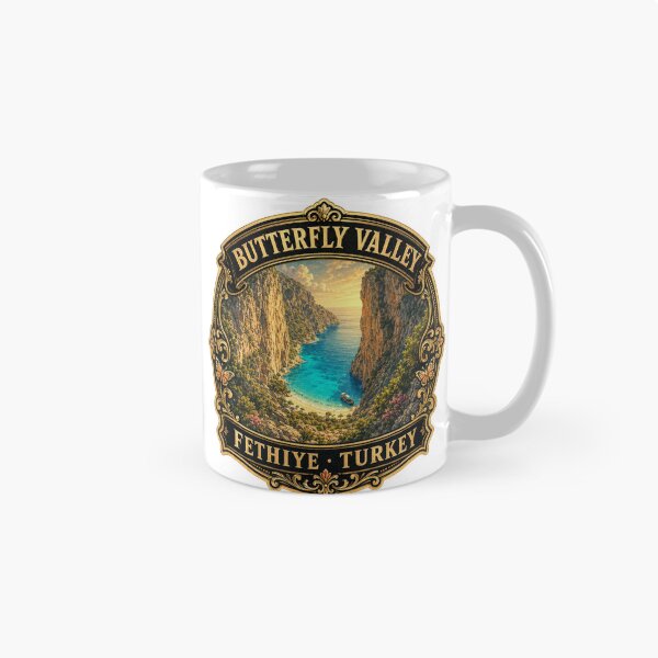 Item preview, Butterfly Valley Fethiye Vintage Travel Badge Sticker | Turquoise Coast Turkey Souvenir designed and sold by DreamPaw Studio.