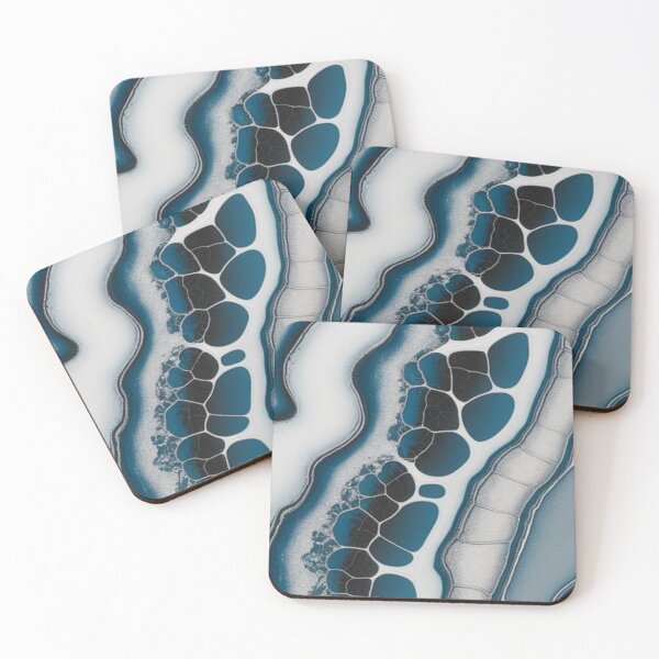 Item preview, Blue Agate Slice Fluid Resin Art Abstract Marble Geode Pattern designed and sold by LYAN-STORE.