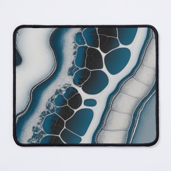 Item preview, Blue Agate Slice Fluid Resin Art Abstract Marble Geode Pattern designed and sold by LYAN-STORE.