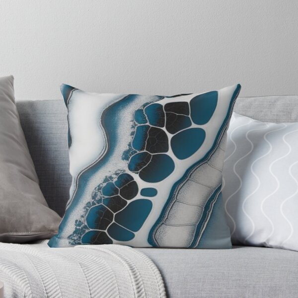 Item preview, Blue Agate Slice Fluid Resin Art Abstract Marble Geode Pattern designed and sold by LYAN-STORE.