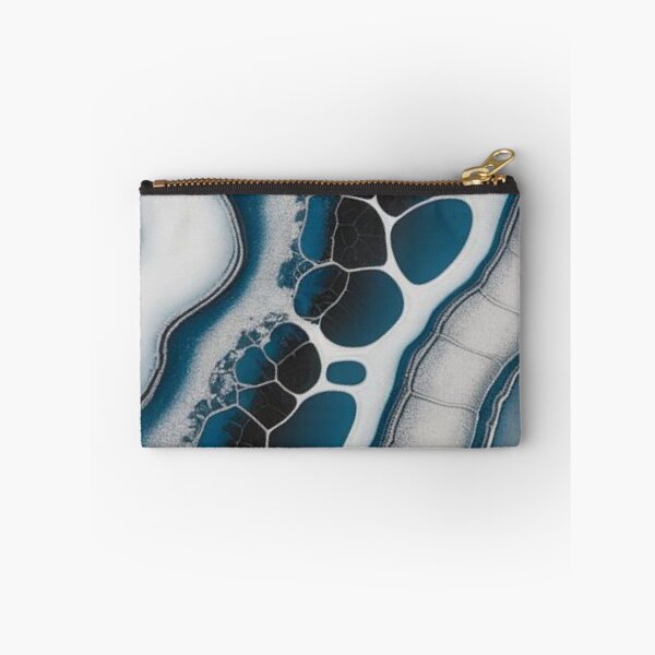 Item preview, Blue Agate Slice Fluid Resin Art Abstract Marble Geode Pattern designed and sold by LYAN-STORE.