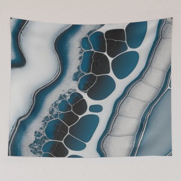 Item preview, Blue Agate Slice Fluid Resin Art Abstract Marble Geode Pattern designed and sold by LYAN-STORE.