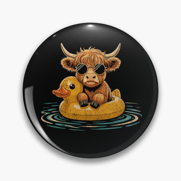 Item preview, Retro Highland Cow Duck Float Summer Pool Animal  designed and sold by Moizento.