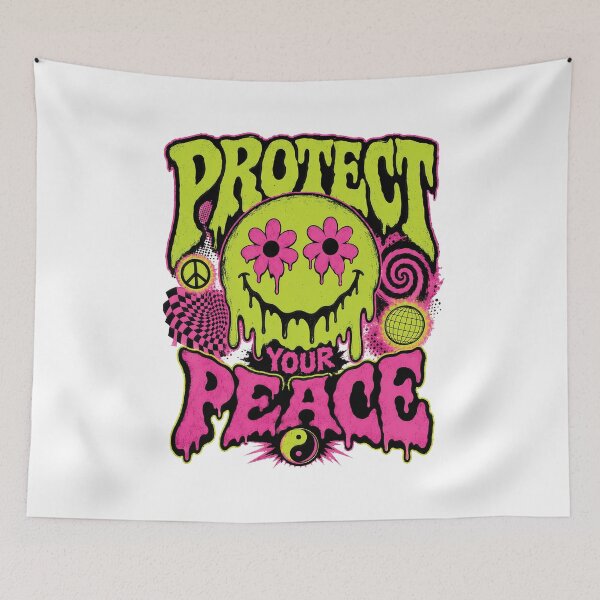 Item preview, Protect Your Peace Melting Smiley Acid Rave 90s designed and sold by BobbyTee Merch.