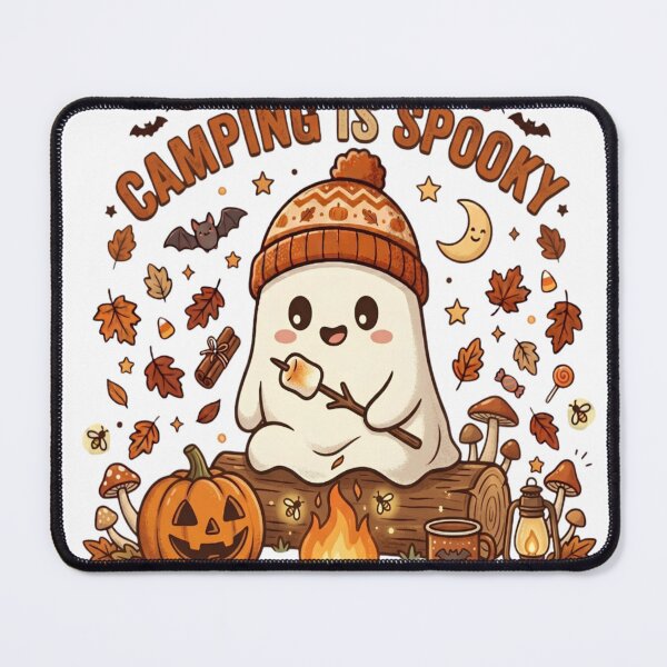 Item preview, Spooky Campfire Ghost – Cute Halloween Camping designed and sold by abdlhakim taoufik.