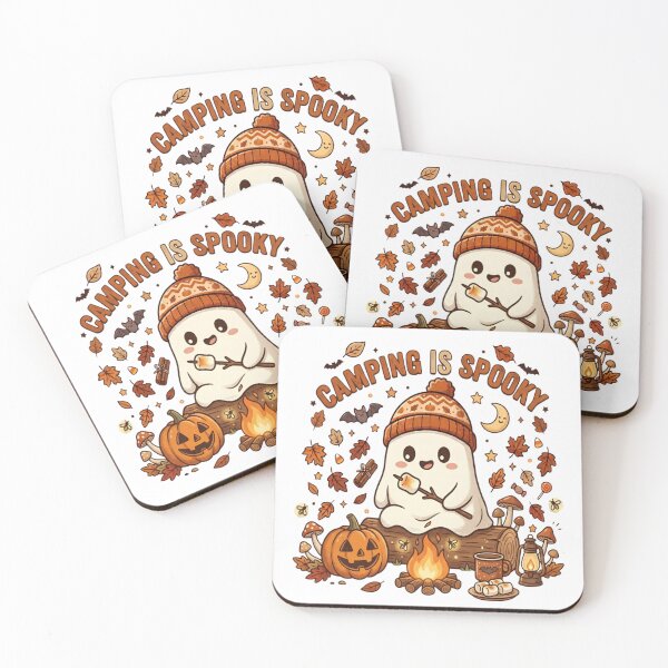 Item preview, Spooky Campfire Ghost – Cute Halloween Camping designed and sold by abdlhakim taoufik.