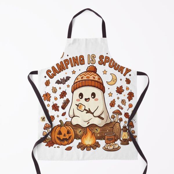Item preview, Spooky Campfire Ghost – Cute Halloween Camping designed and sold by abdlhakim taoufik.