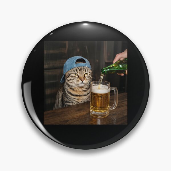 Item preview, Cat Drinking Beer Vintage Meme designed and sold by studio-ssaam.