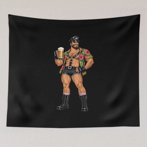 Item preview, Queer Leather Bear Tropical Pride designed and sold by BearLoveDesign.