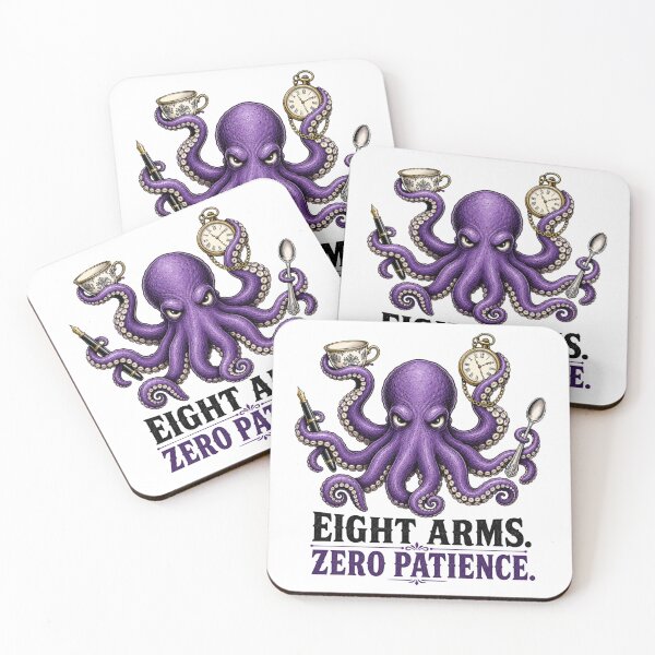 Item preview, Funny Octopus Eight Arms Zero Patience Sarcastic Sea Creature Humor designed and sold by The Junto Shop.
