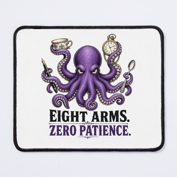 Item preview, Funny Octopus Eight Arms Zero Patience Sarcastic Sea Creature Humor designed and sold by The Junto Shop.