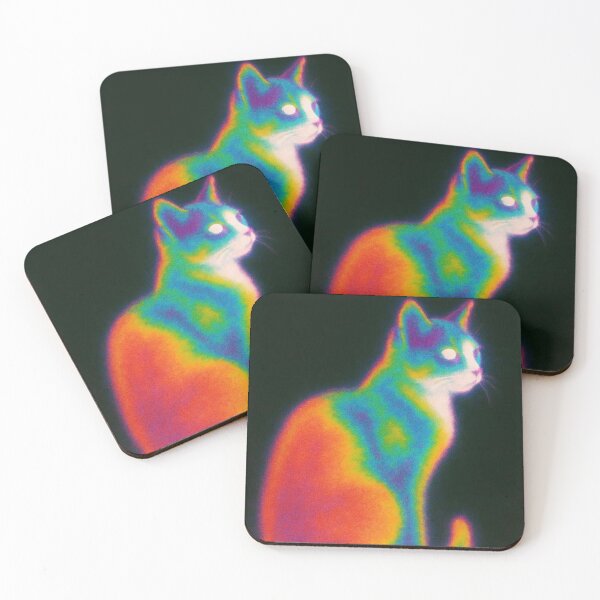 Item preview, Thermal Camera Infrared Cat Neon Heat Map Glowing Kitty designed and sold by LYAN-STORE.