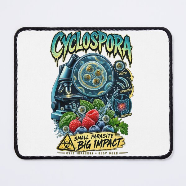 Item preview, Cyclospora Small Parasite Big Impact – Retro Microbiology Science Design designed and sold by CatLovers Studio.