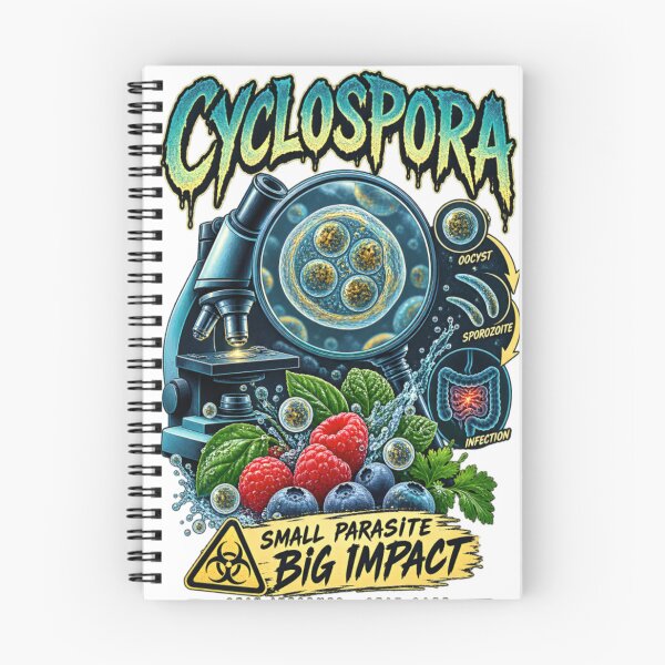 Item preview, Cyclospora Small Parasite Big Impact – Retro Microbiology Science Design designed and sold by CatLovers Studio.