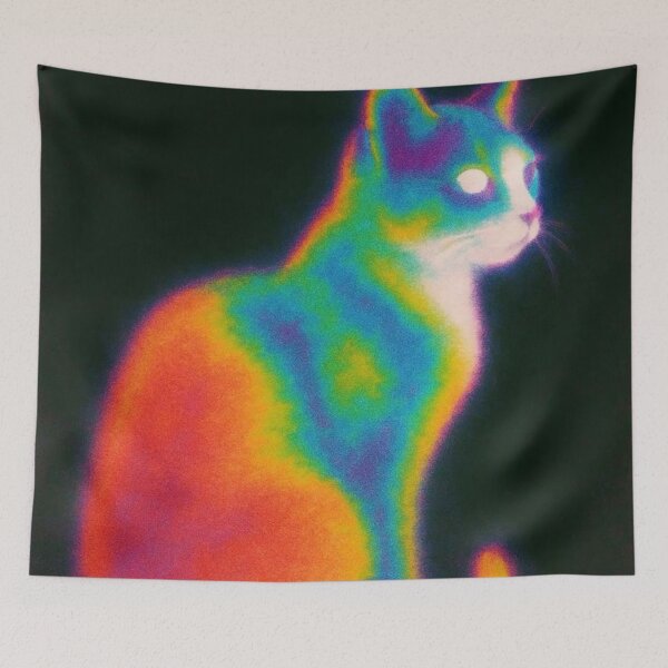 Item preview, Thermal Camera Infrared Cat Neon Heat Map Glowing Kitty designed and sold by LYAN-STORE.