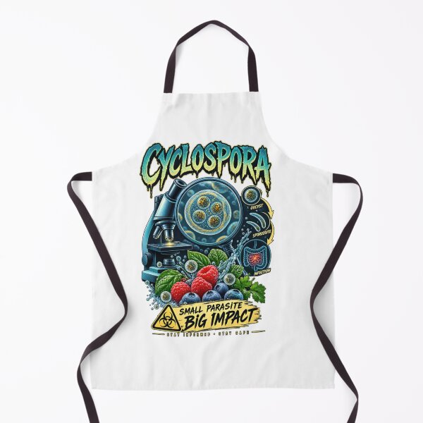 Item preview, Cyclospora Small Parasite Big Impact – Retro Microbiology Science Design designed and sold by CatLovers Studio.