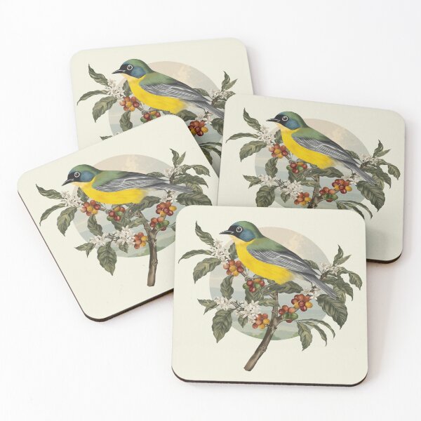 Item preview, Green-headed tanager on coffee tree designed and sold by Art_By_Wing.