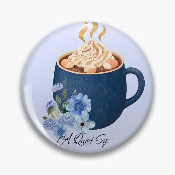 Item preview, A Quiet Sip | Blue Floral Hot Cocoa Aesthetic | Cozy Coffee Cup Art designed and sold by BLOOMVELLE.