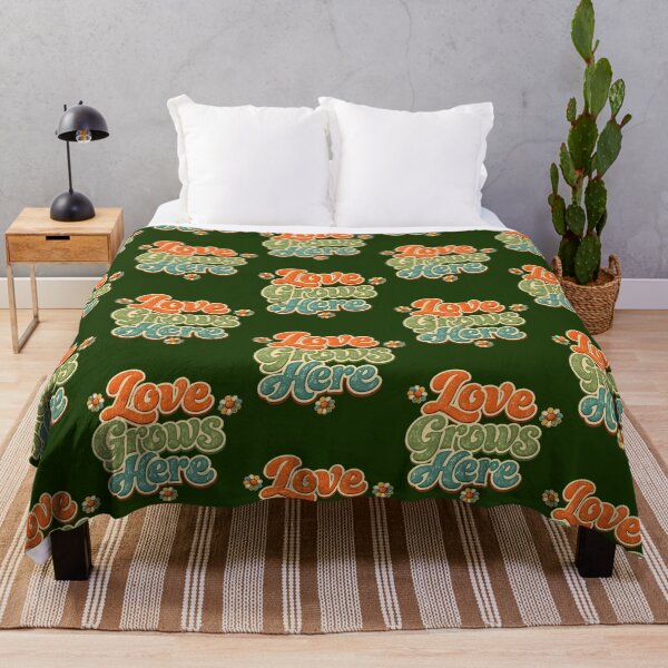 Item preview, Love Grows Here Retro Daisy Flower Power Design designed and sold by DietrichMoshe.
