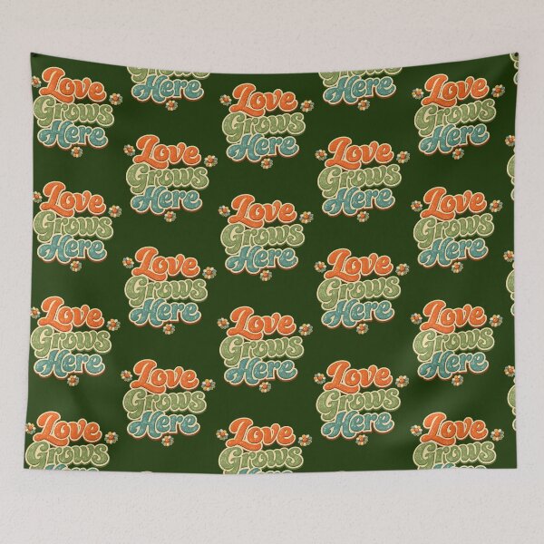 Item preview,  Love Grows Here Retro Daisy Flower Power Design designed and sold by DietrichMoshe.