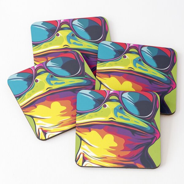 Item preview, Cool Frog Sunglasses Colorful Pop Art Retro Chill Toad designed and sold by LYAN-STORE.