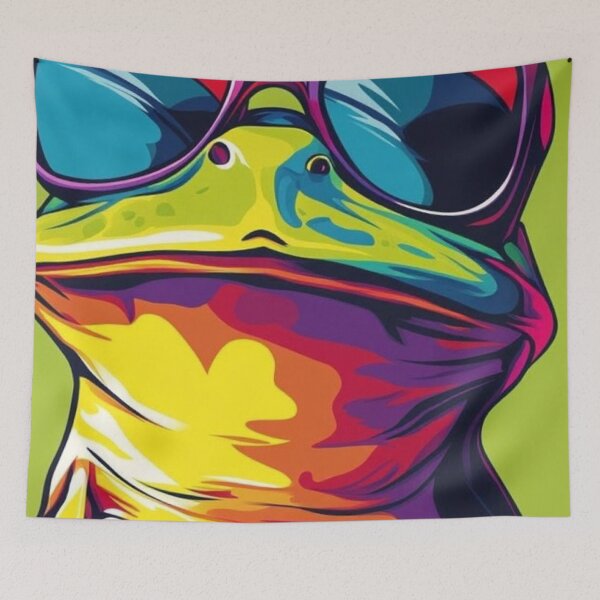 Item preview, Cool Frog Sunglasses Colorful Pop Art Retro Chill Toad designed and sold by LYAN-STORE.