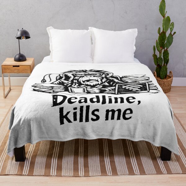 Item preview, Deadline Kills Me – Funny Overworked Chimp Cartoon Design designed and sold by Cabrasco.