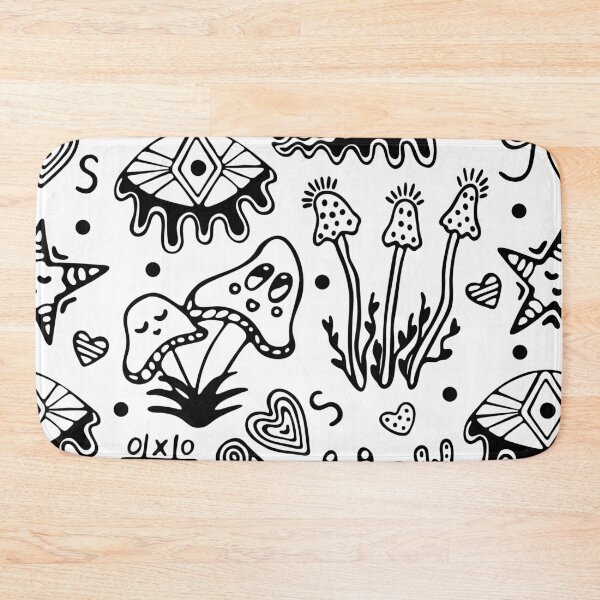 Item preview, Black line psychedelic hand drawn seamless pattern designed and sold by OM-lova.
