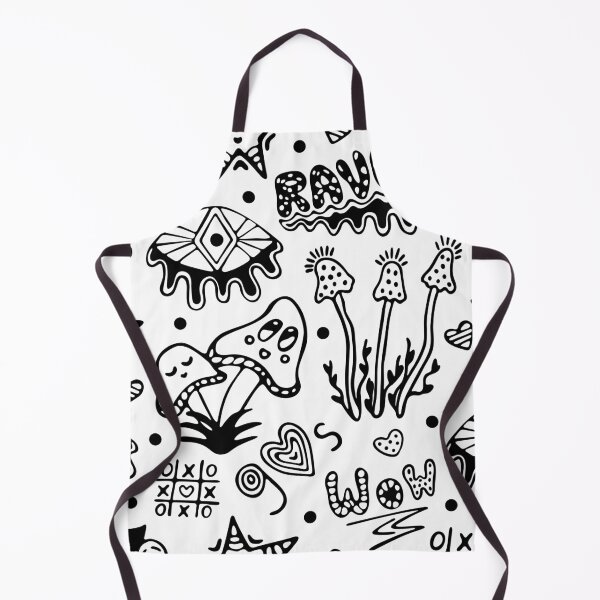 Item preview, Black line psychedelic hand drawn seamless pattern designed and sold by OM-lova.