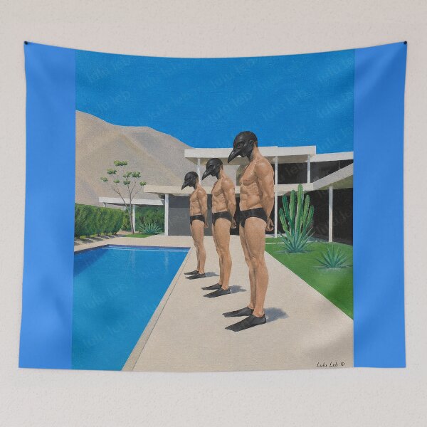Item preview, Three Raven - David Hockney Inspired Art designed and sold by LuluLeb.