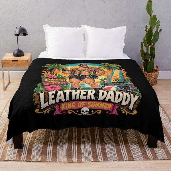 Item preview, Queer Leather Daddy Beach Vacation Scene designed and sold by BearLoveDesign.