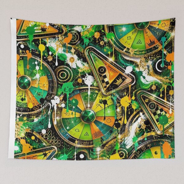 Item preview, Tarot Wheel and Geometry Mixed Media Art designed and sold by THE SPLATTERED HAUS BY SAGE BANKS.