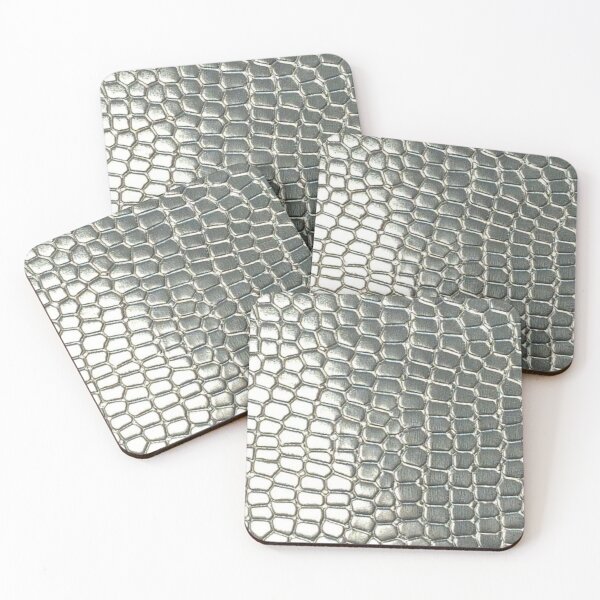 Item preview, Silver Metallic Snake Scales Metallic Alligator Leather Texture Pattern designed and sold by LYAN-STORE.