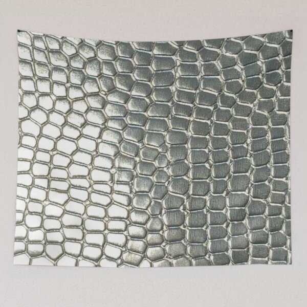 Item preview, Silver Metallic Snake Scales Metallic Alligator Leather Texture Pattern designed and sold by LYAN-STORE.