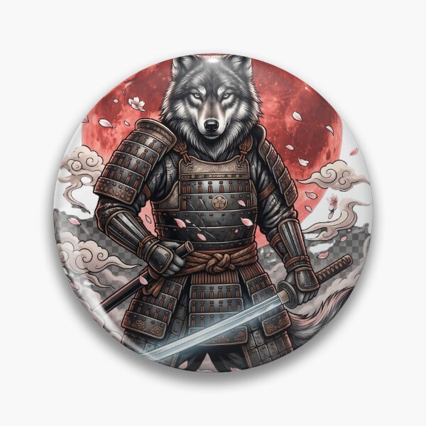 Item preview, Wolf Samurai Under Crimson Moon designed and sold by Origamoart.